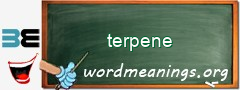 WordMeaning blackboard for terpene